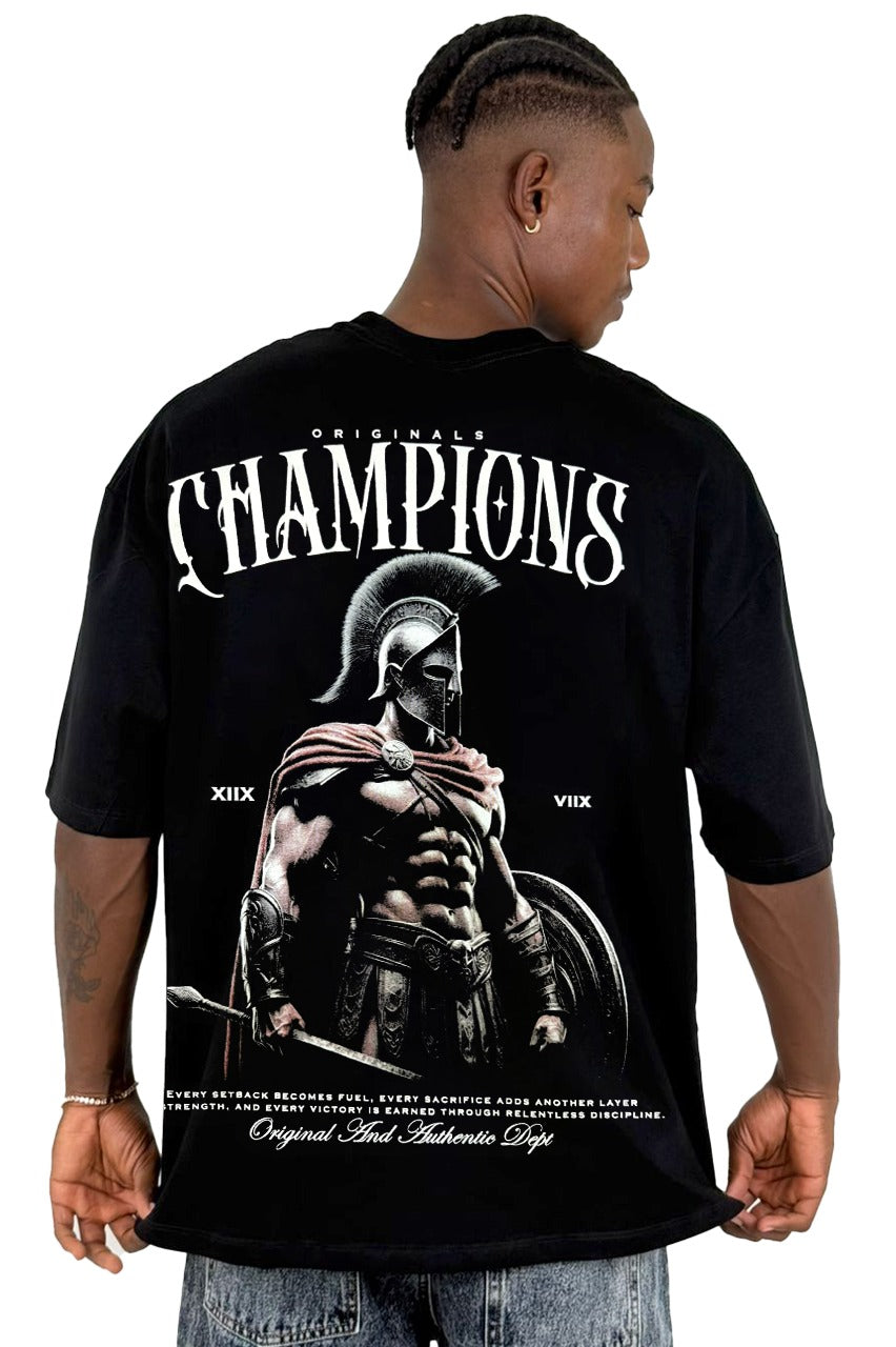 Oversize Negra Champions Spartan Alto Gramaje