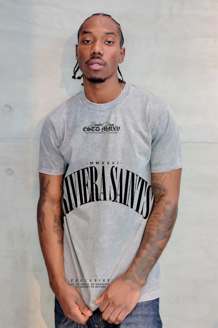 Camiseta Sky Gris Rivera Saint alto gramaje
