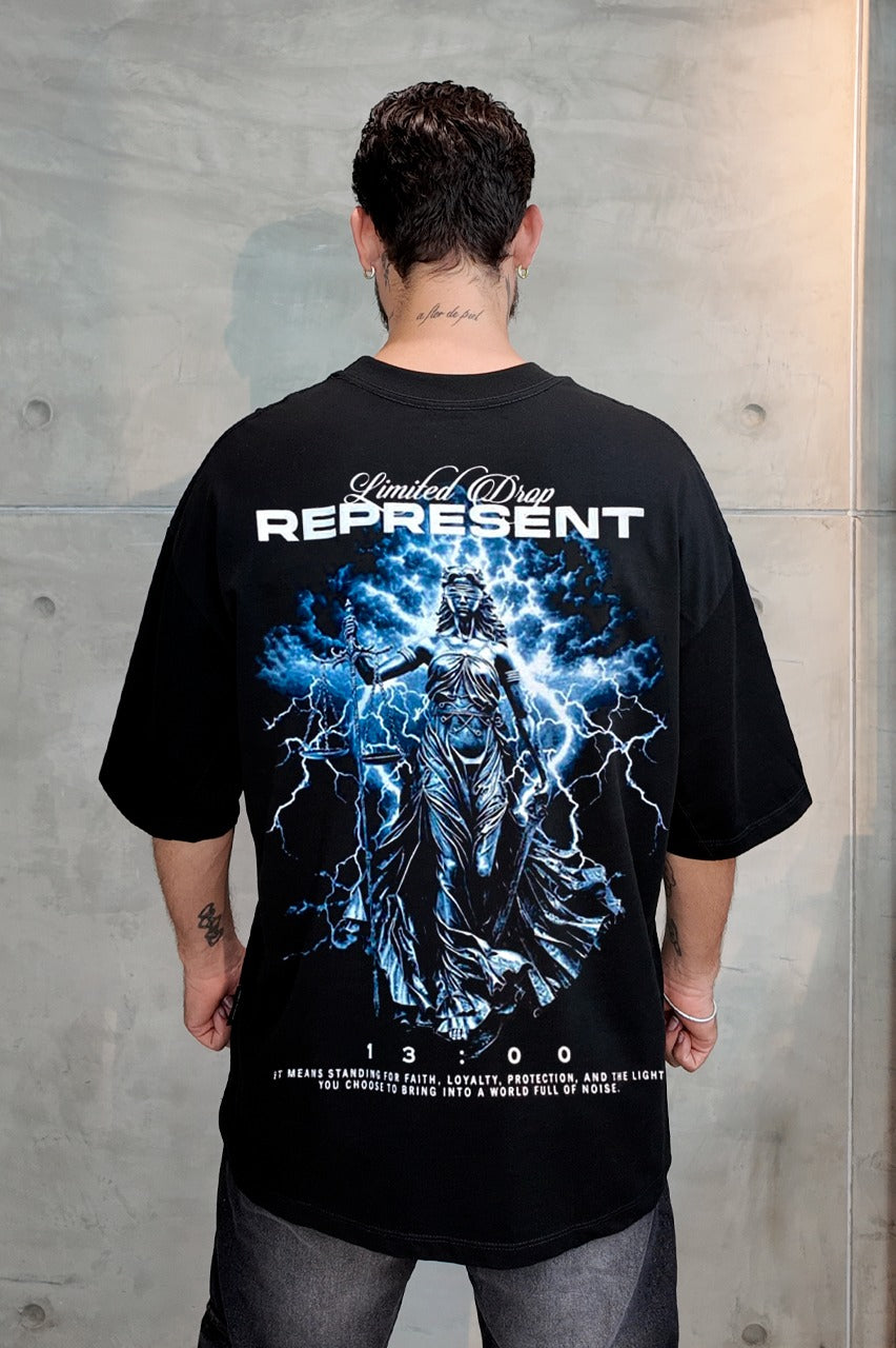 Oversize Negra REPRESENT 036500 Alto Gramaje