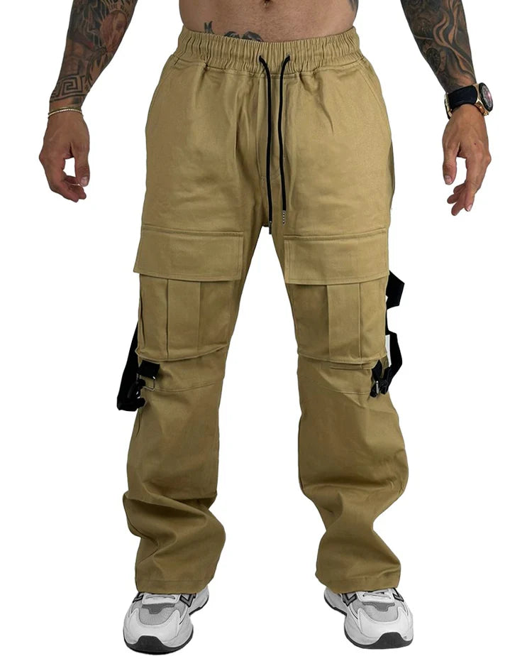 XM Jogger Color Caqui Tiras Baggy