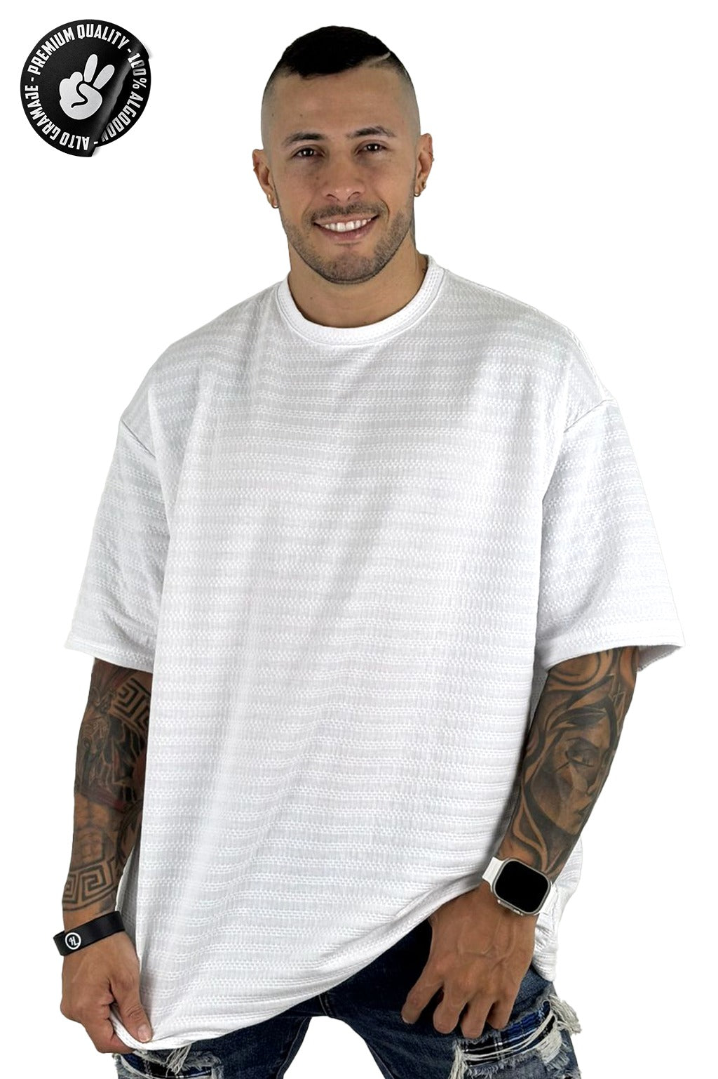 Over texturizada blanca longoria