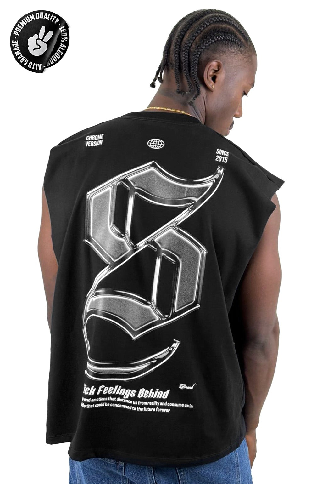 Camisilla Negra Sick Feelings Alto Gramaje