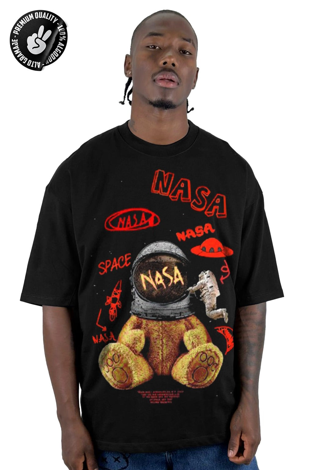 Oversize Negra Oso Nasa Alto Gramaje