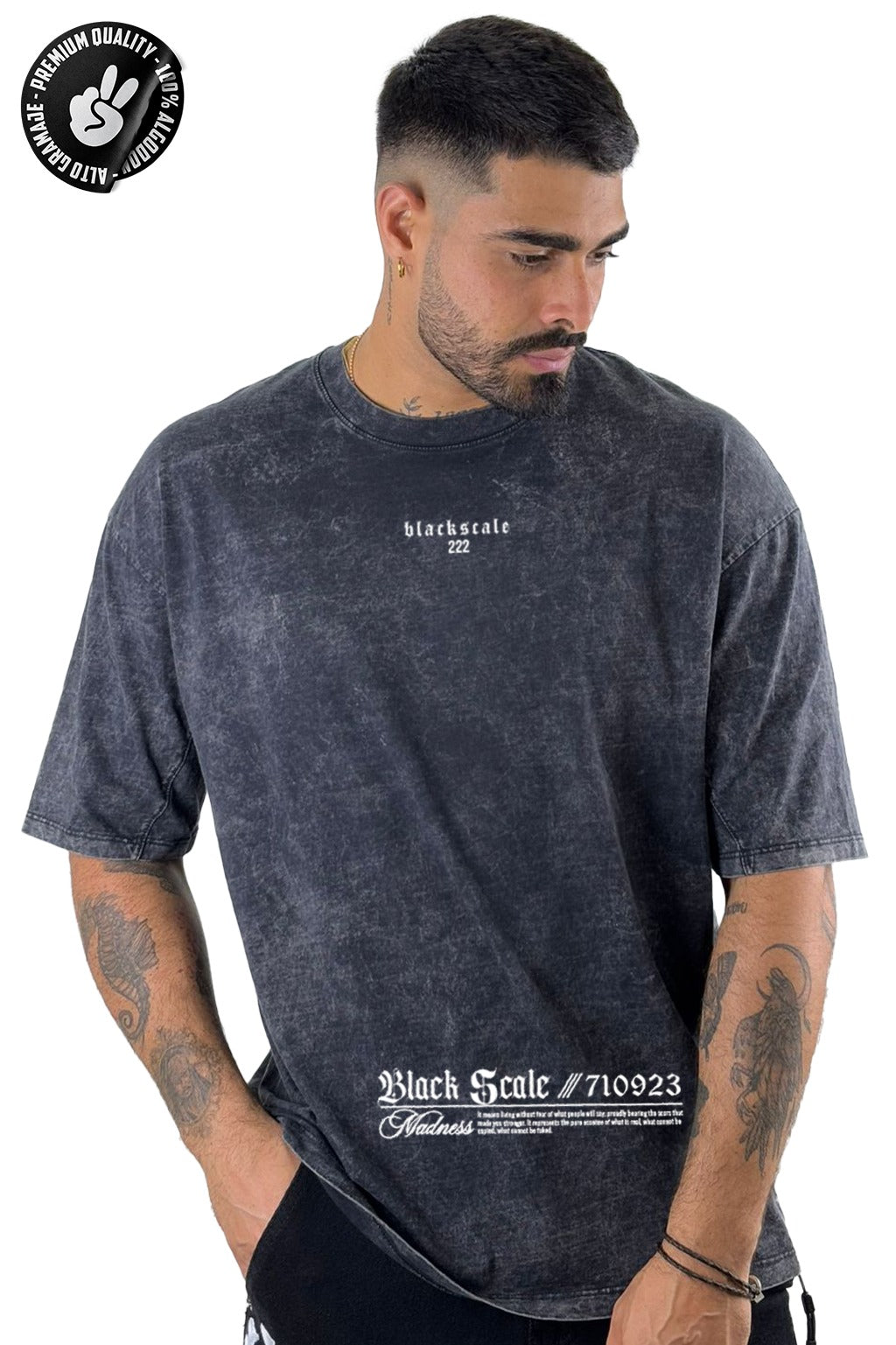 Oversize sky negra black scale 222 alto gramaje
