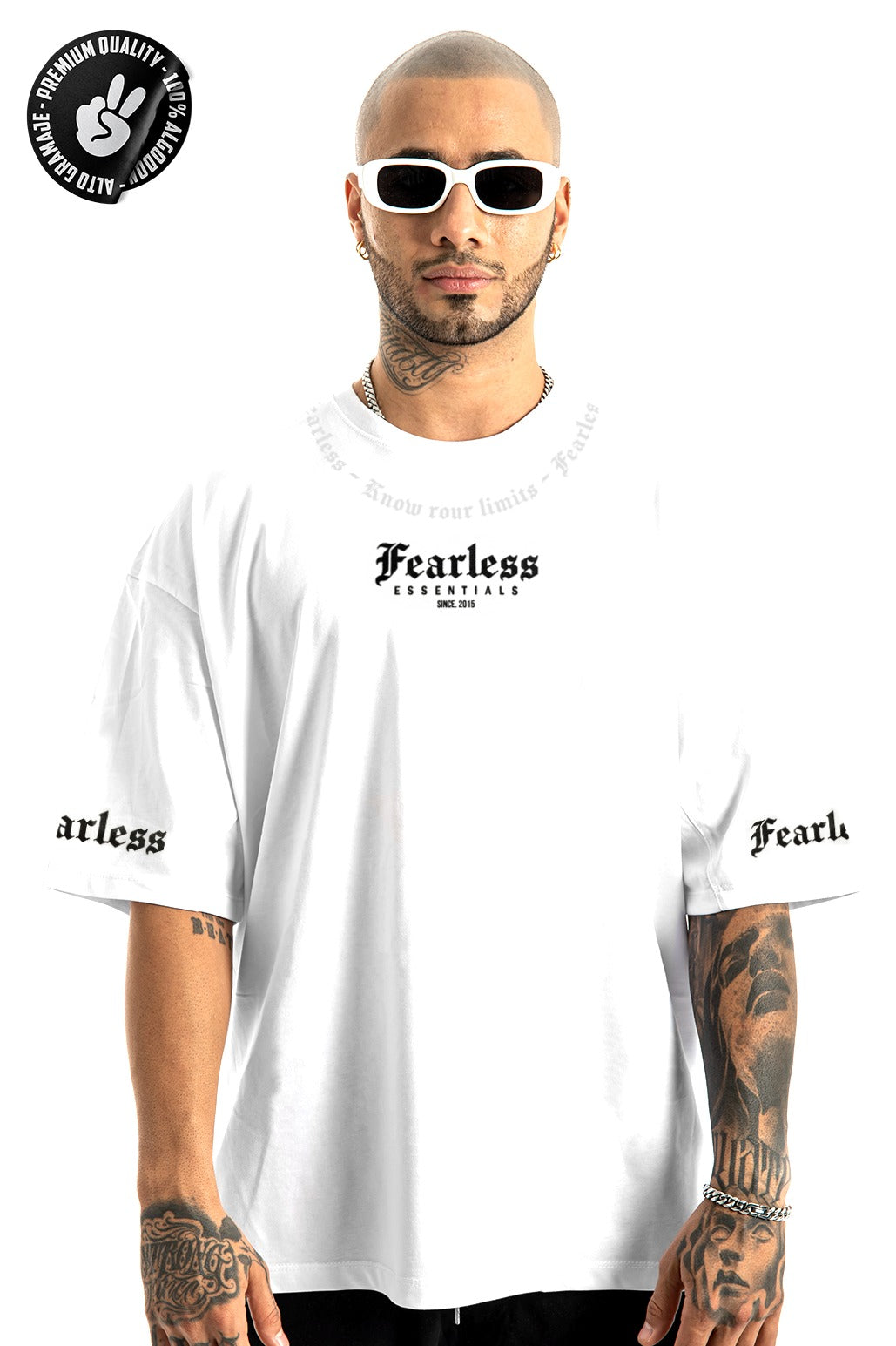 Oversize fearless blanco alto gramaje