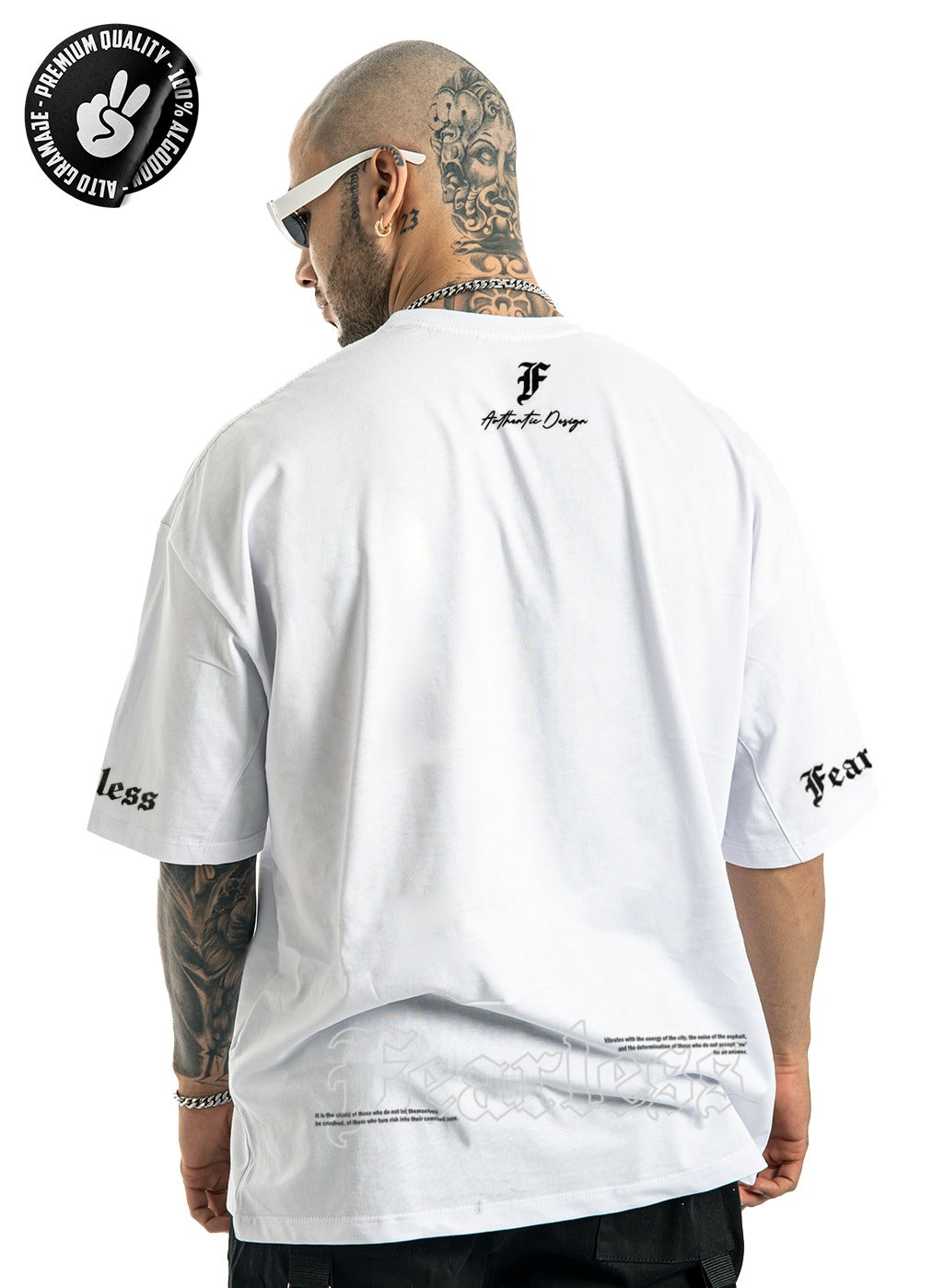 Oversize fearless blanco alto gramaje