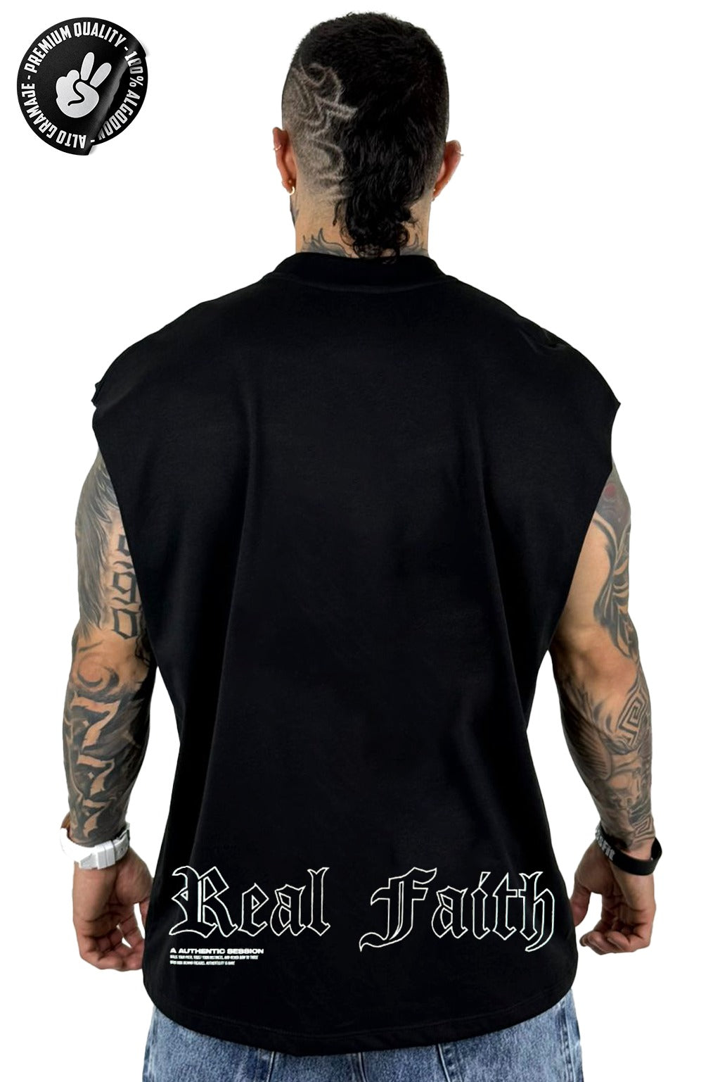 Camisilla Alto Gramaje negro real faith