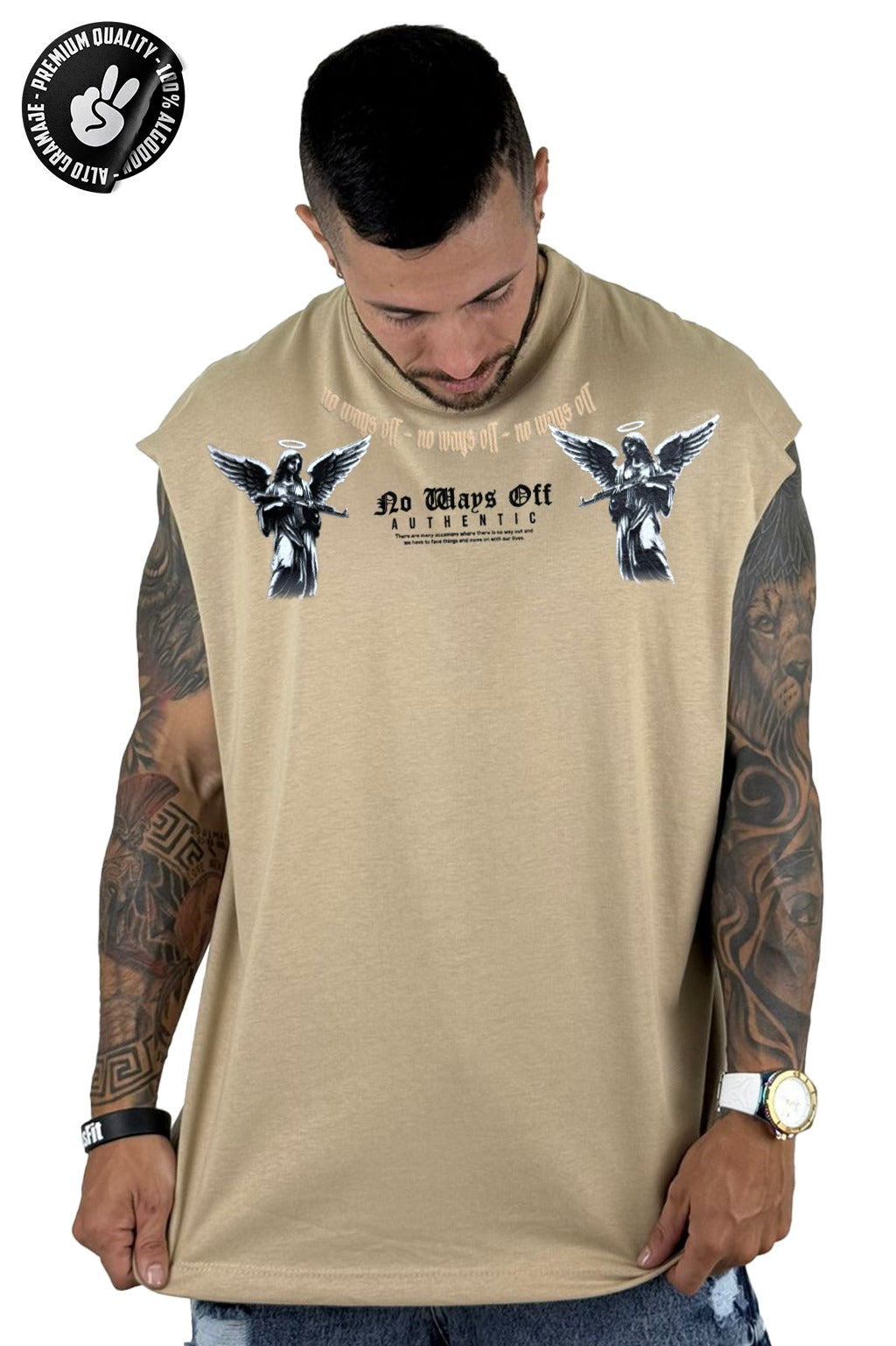 Camisilla Alto Gramaje beige no way