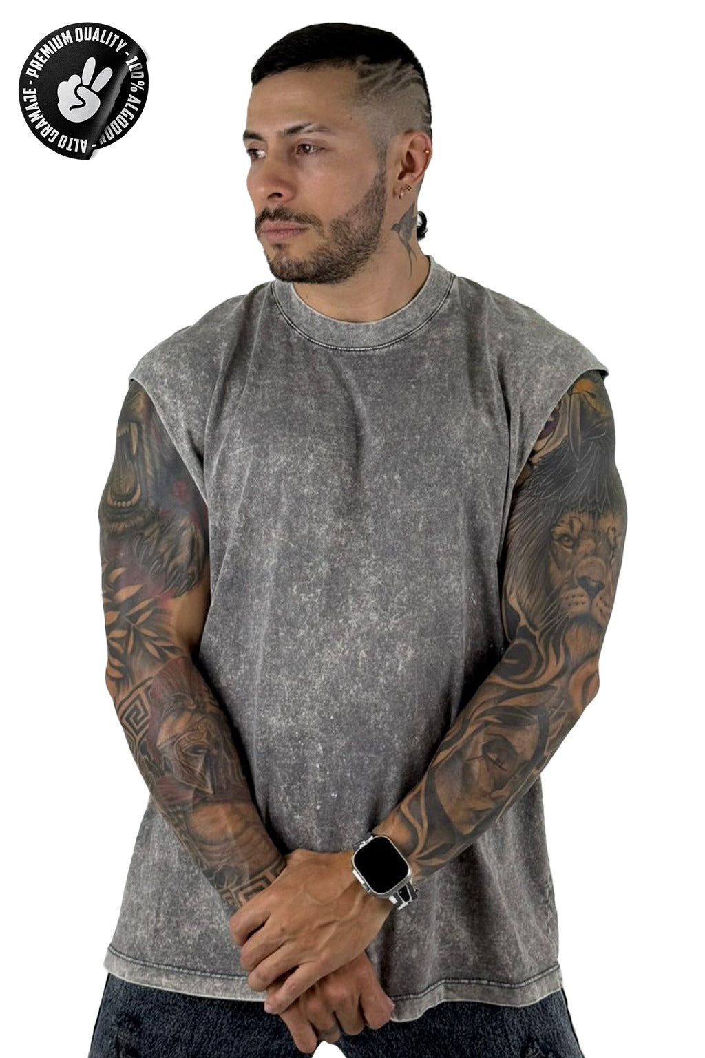 Camisilla Alto Gramaje sky gris