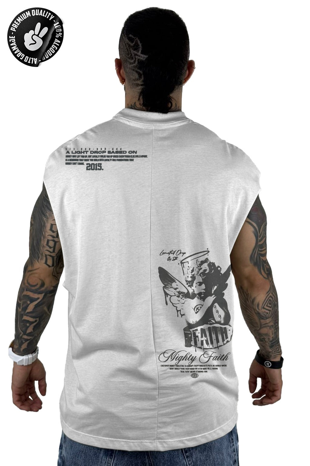 Camisilla Alto Gramaje blanco faith