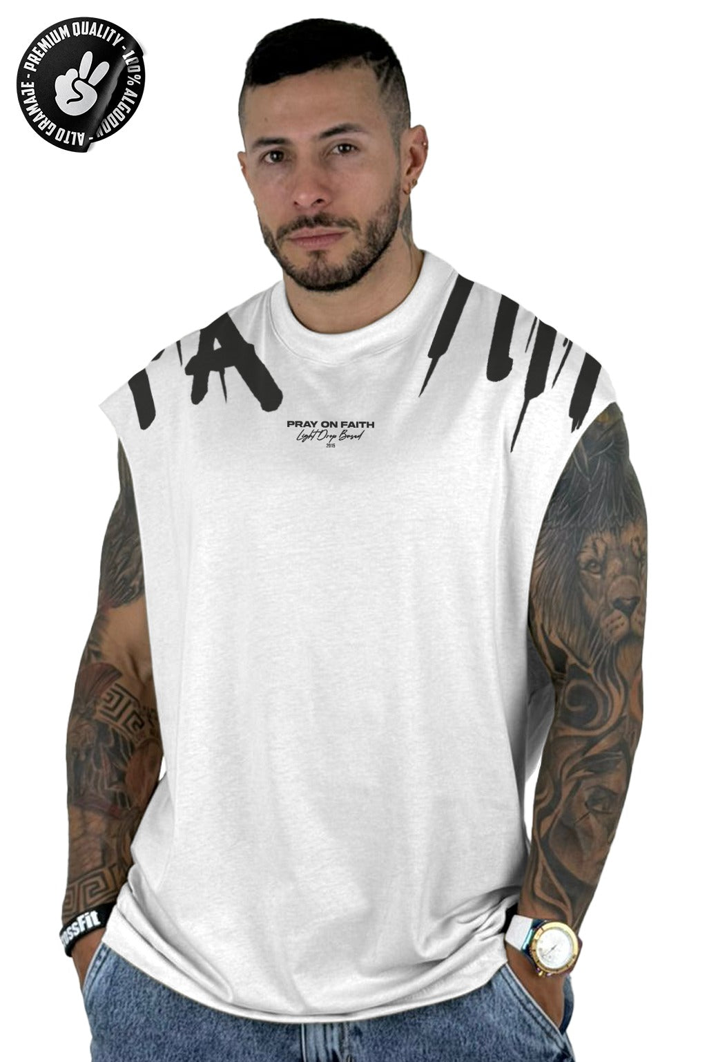 Camisilla Alto Gramaje blanco faith