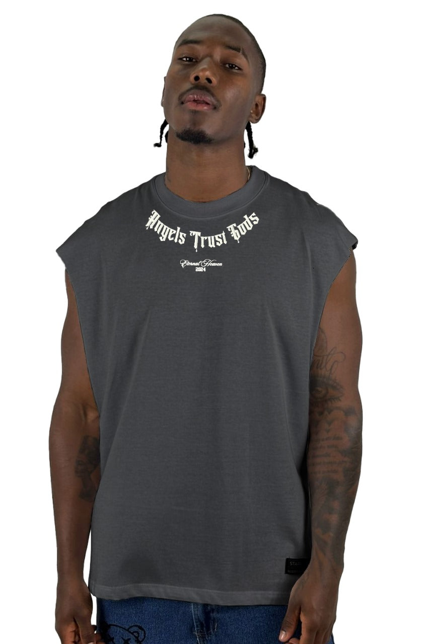 Camisilla Plomo Angels Trust Gots Alto Gramaje