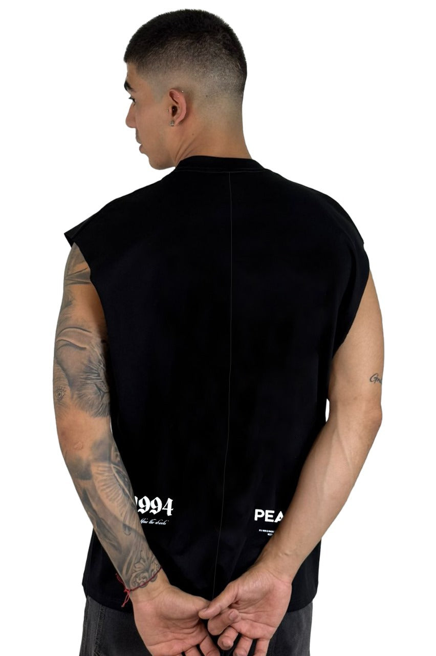 Camisilla Negra Peace 1994 Alto Gramaje