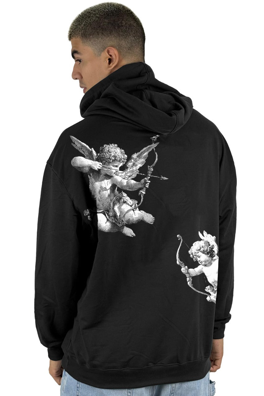 Buzo Capucha Negro Blessed Cupido