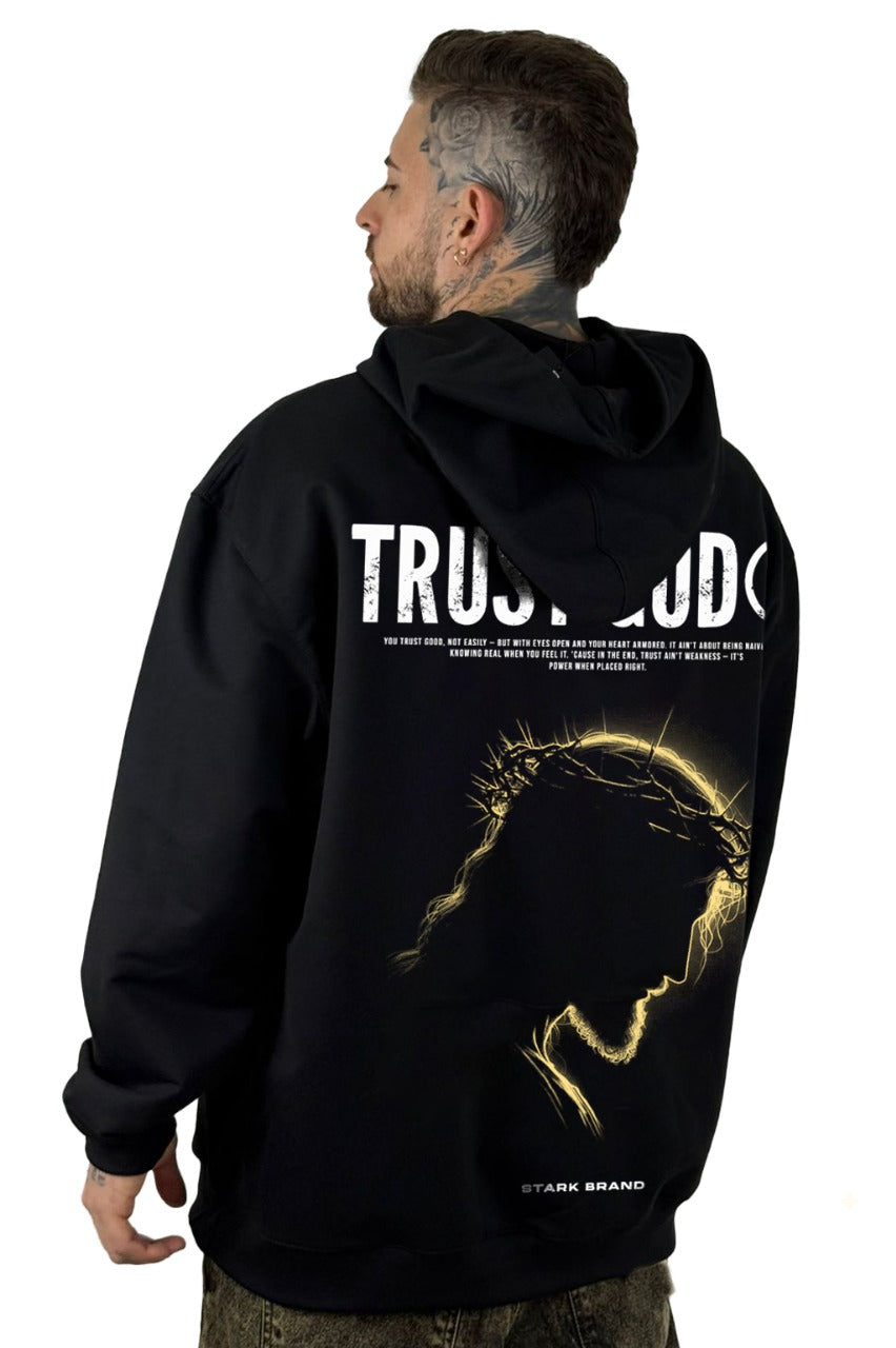 Buzo Capucha Negro Trust God