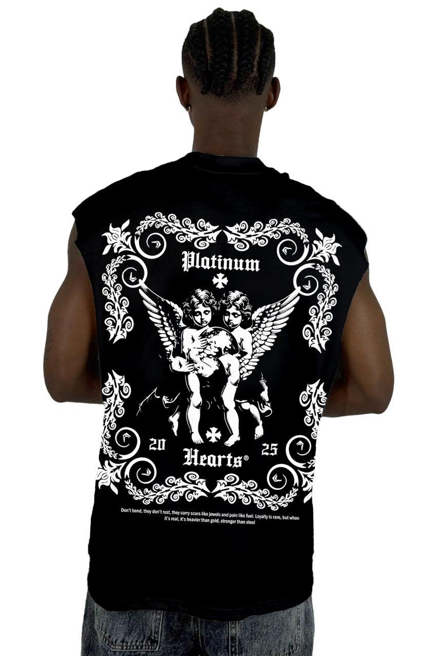 Camisilla Negra Platinum Hearts Alto Gramaje