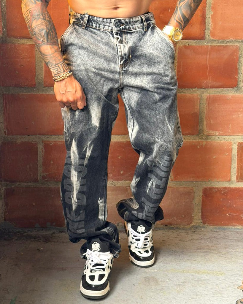 Jean Baggy Cargo Laser contraste + Laser 0013
