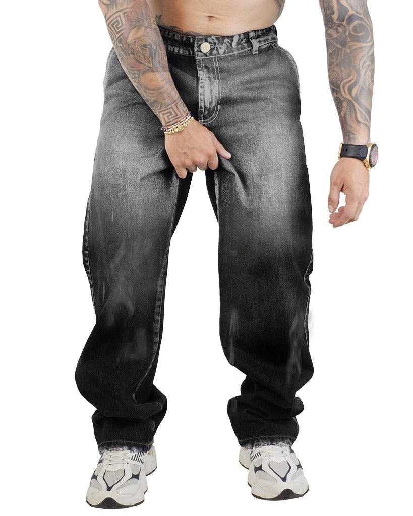 Jean Baggy gris a negro sumergido