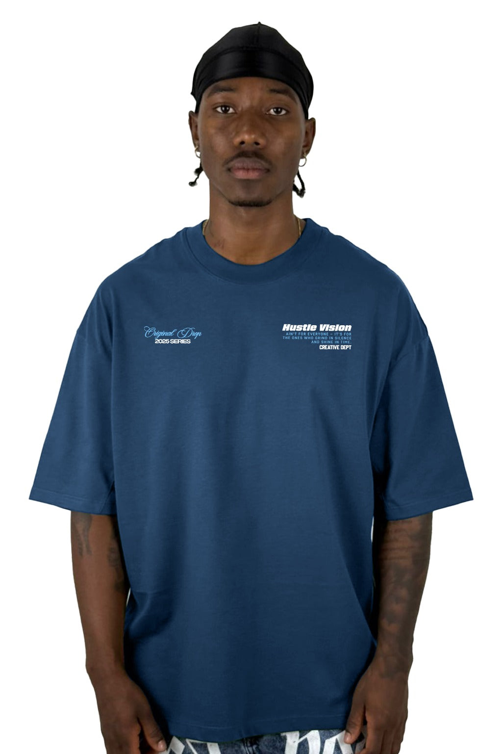 Oversize azul hustle vision alto gramaje