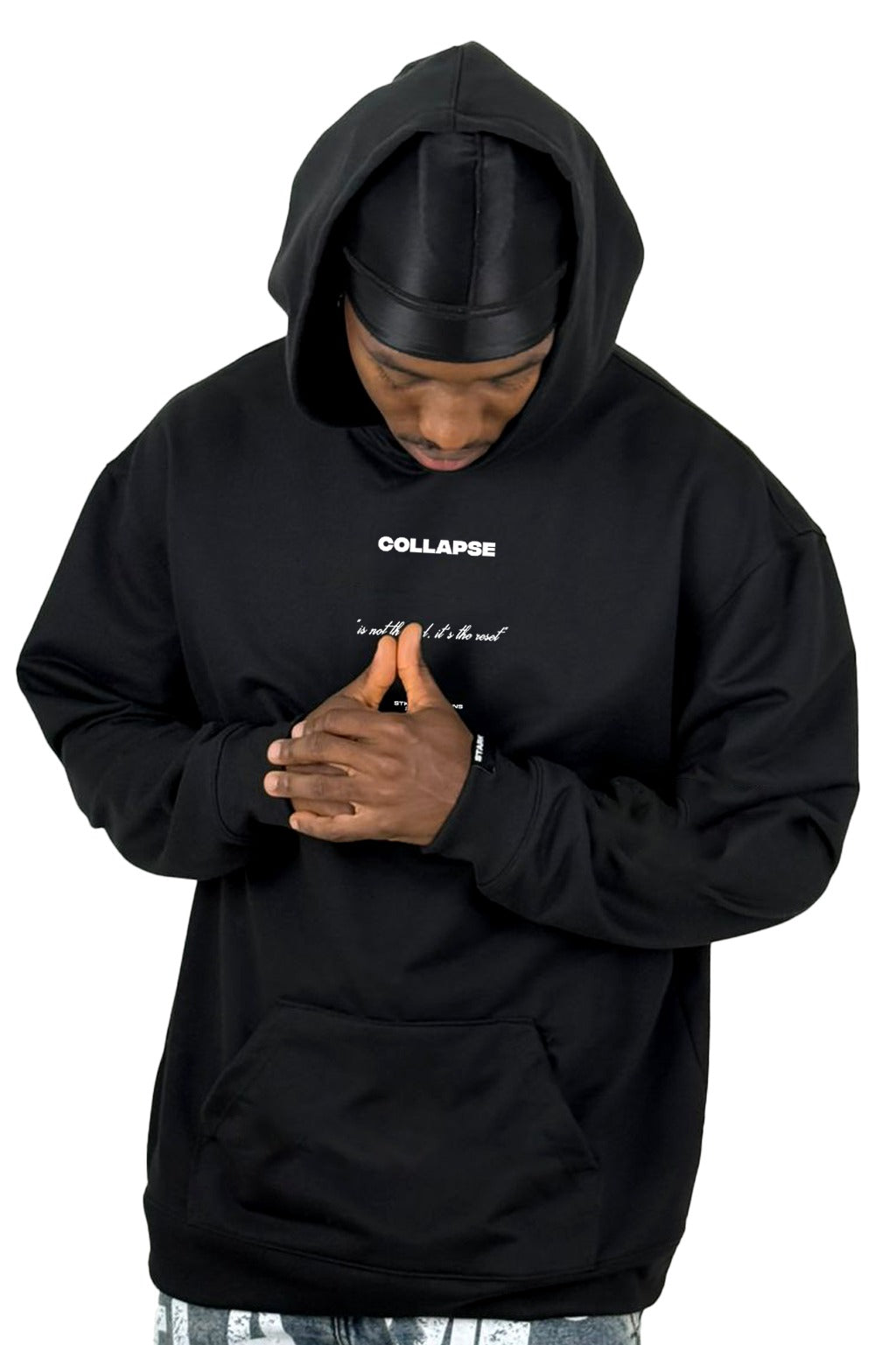 Buzo Capucha Negro Collapse 444