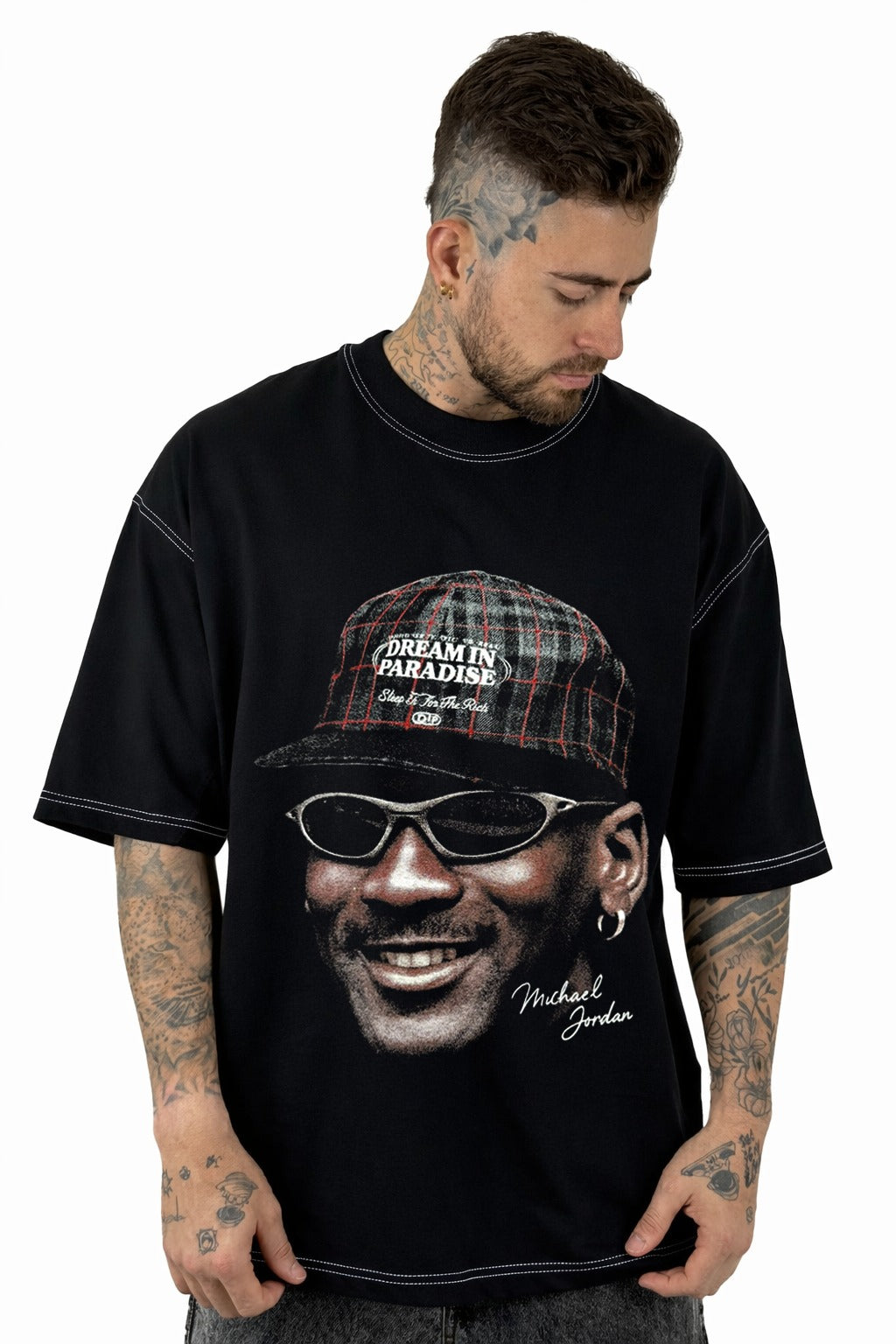Oversize Negra Michael Jordan Paradise Alto Gramaje