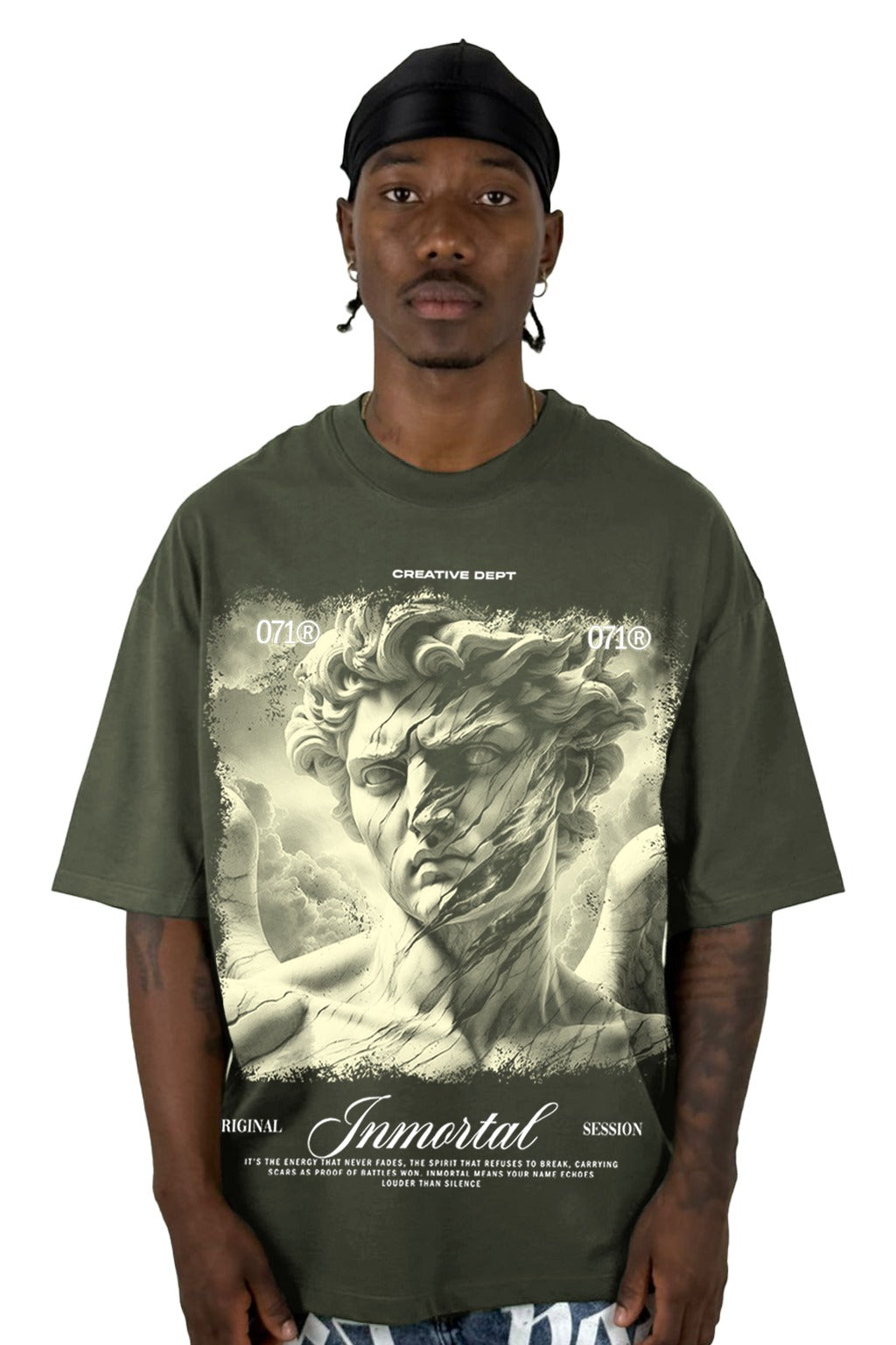 Oversize Verde Militar Inmortal Alto Gramaje