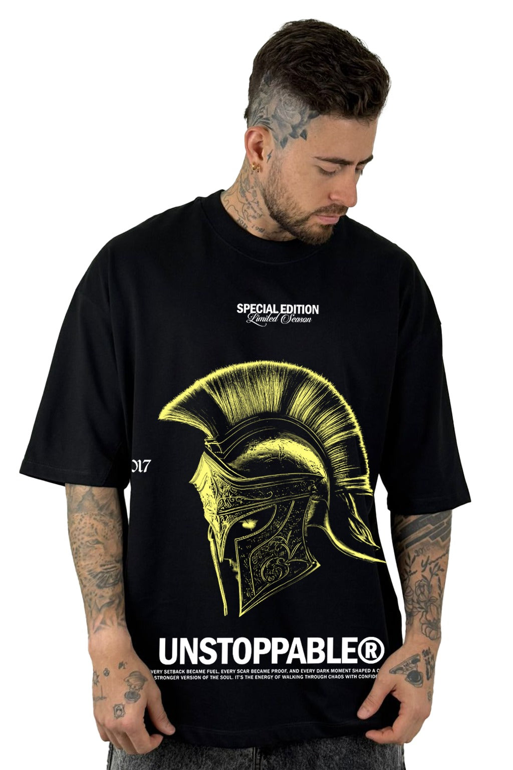 Oversize Negra Unstoppable Gladiador Alto Gramaje