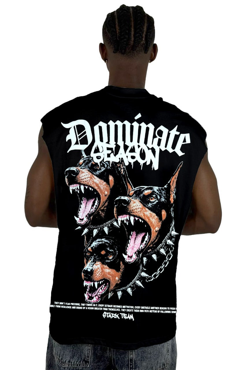 Camisilla Negra Dominate Season Dog Alto Gramaje