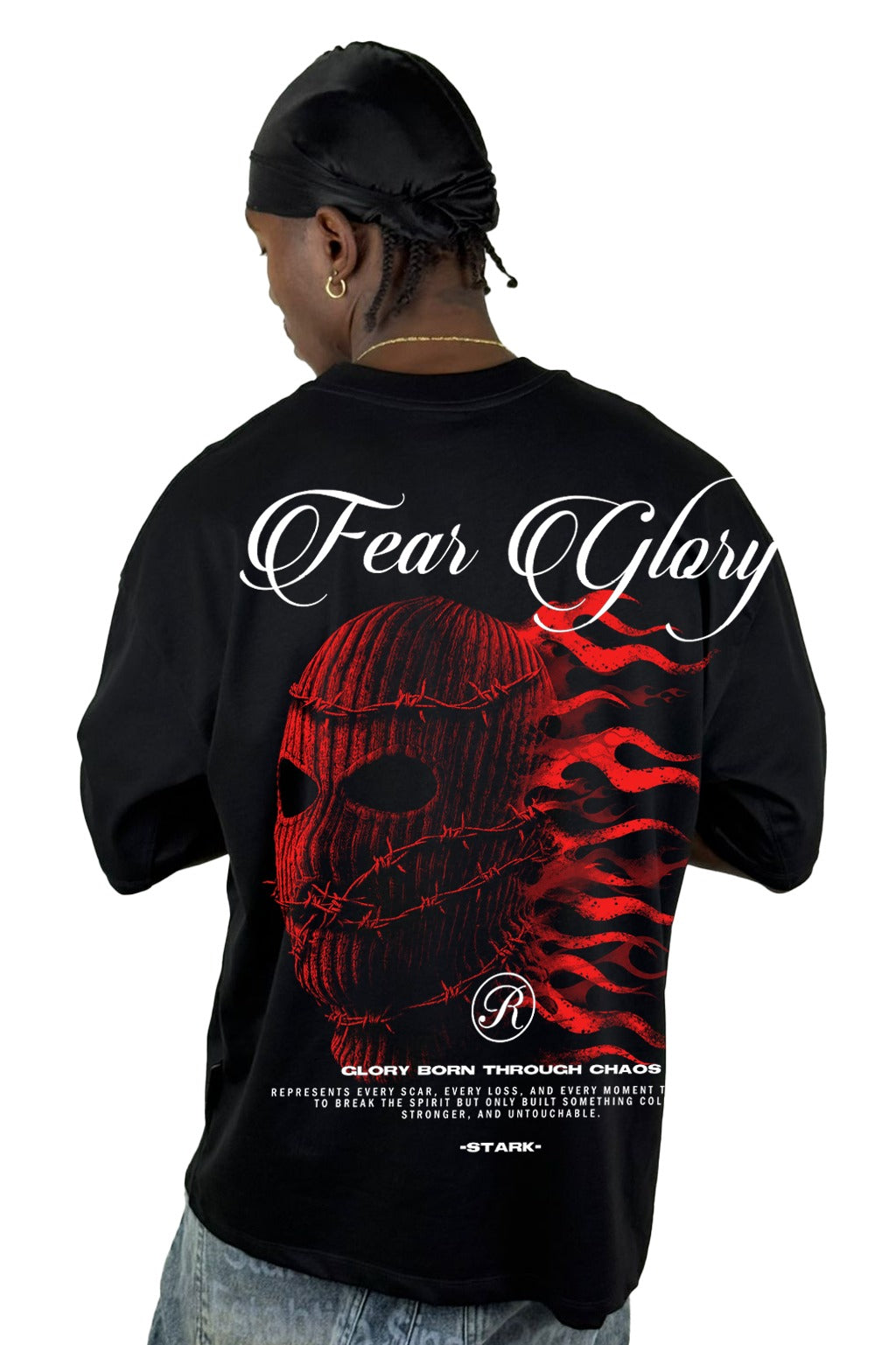 Oversize Negra Fear Glory Alto Gramaje