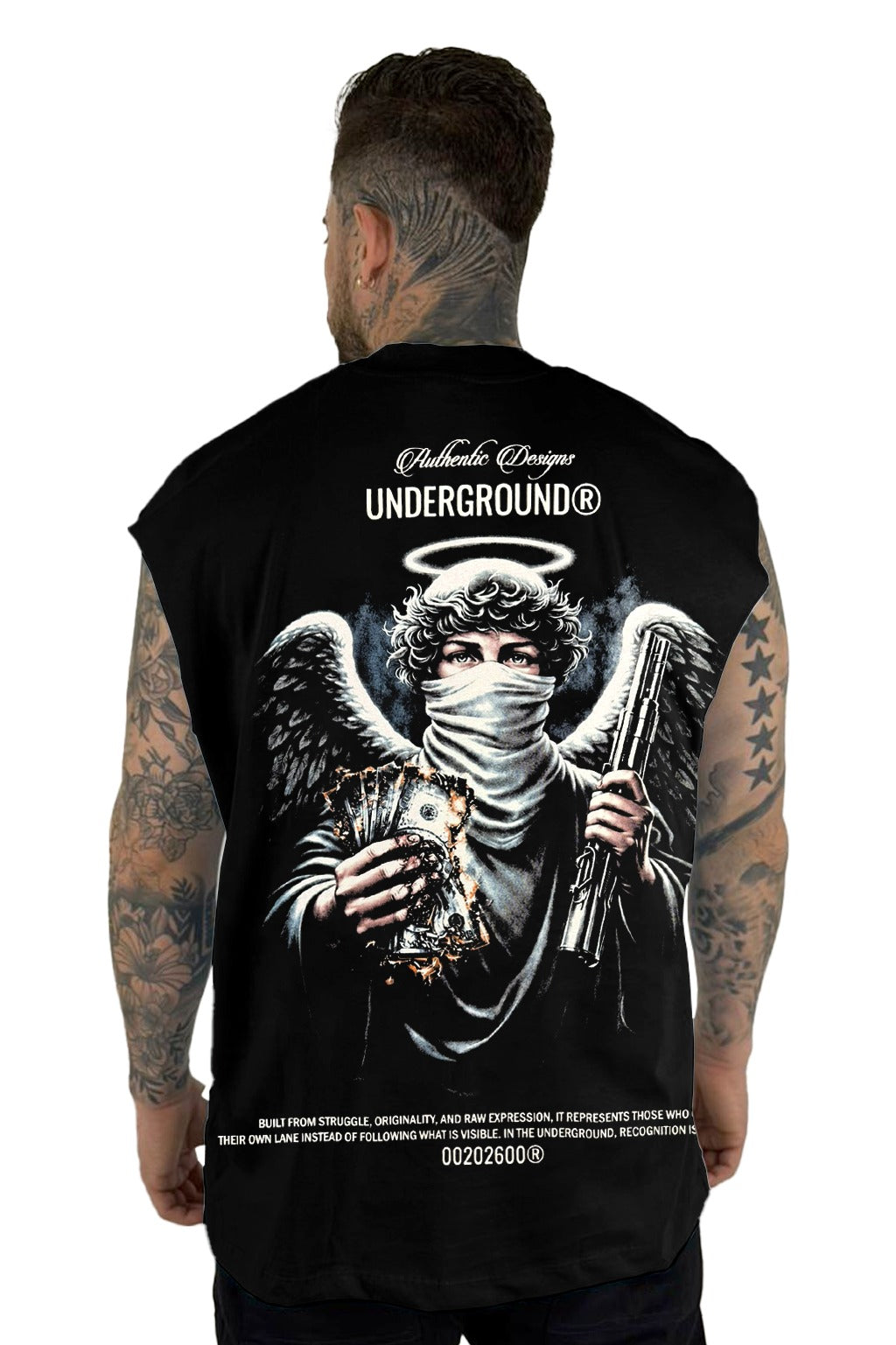 Camisilla Negra Underground Angel Alto Gramaje