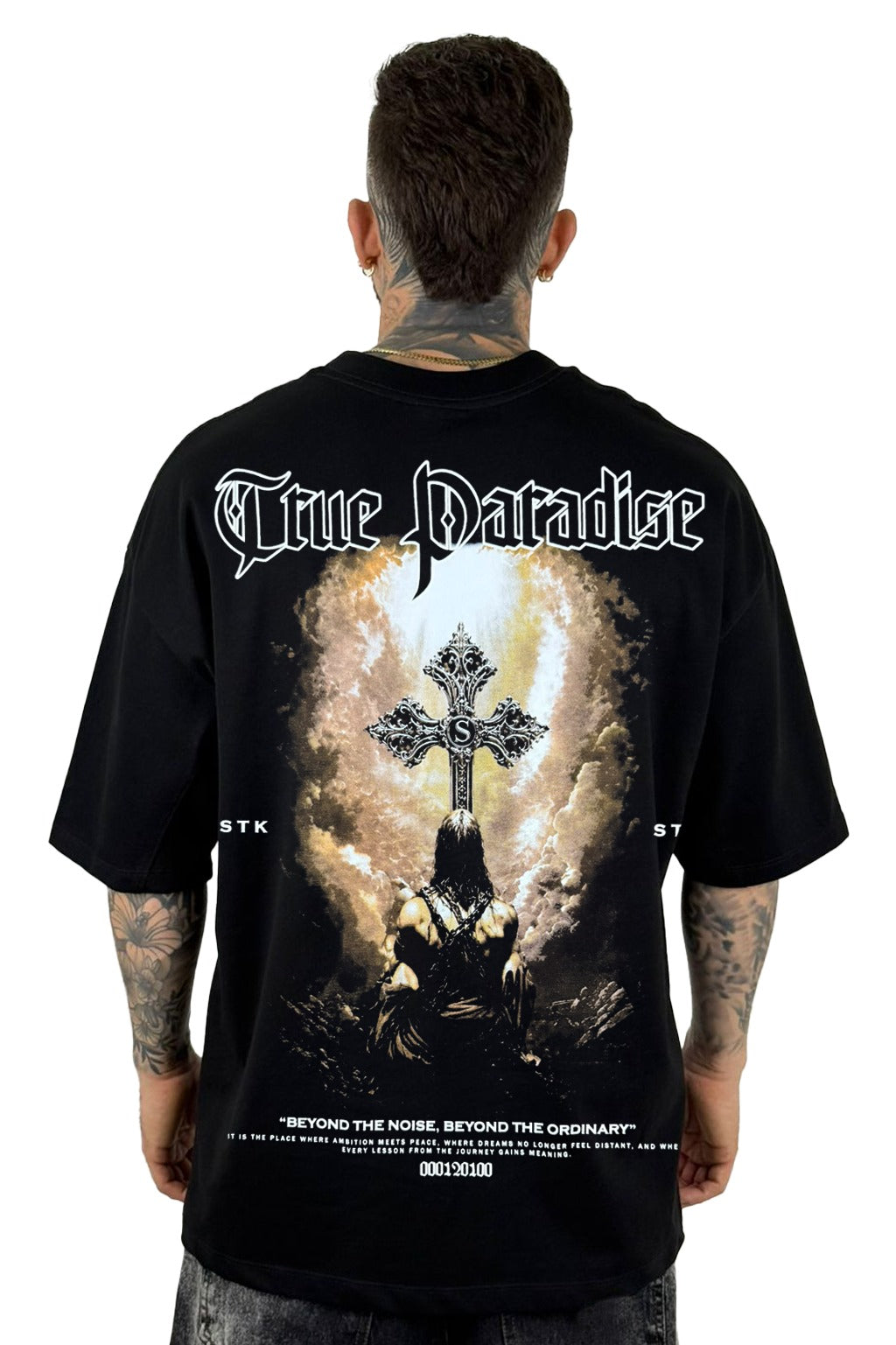 Oversize Negra True Paradise Cruz Alto Gramaje