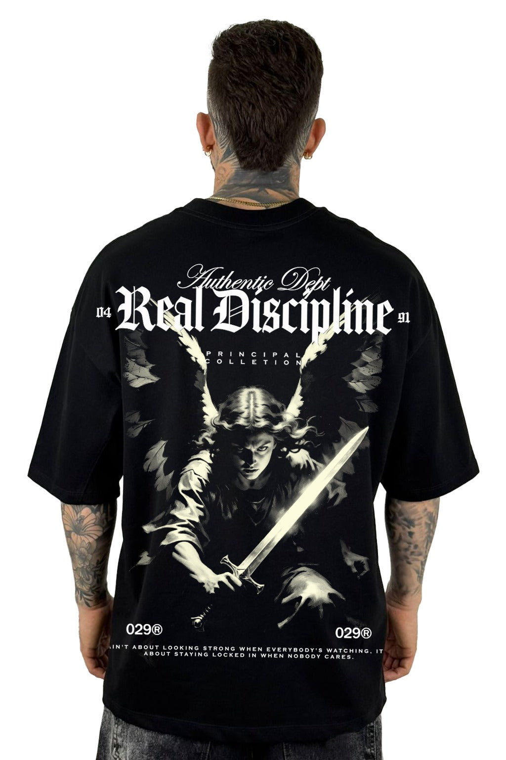 Oversize Negra real discipline alto gramaje