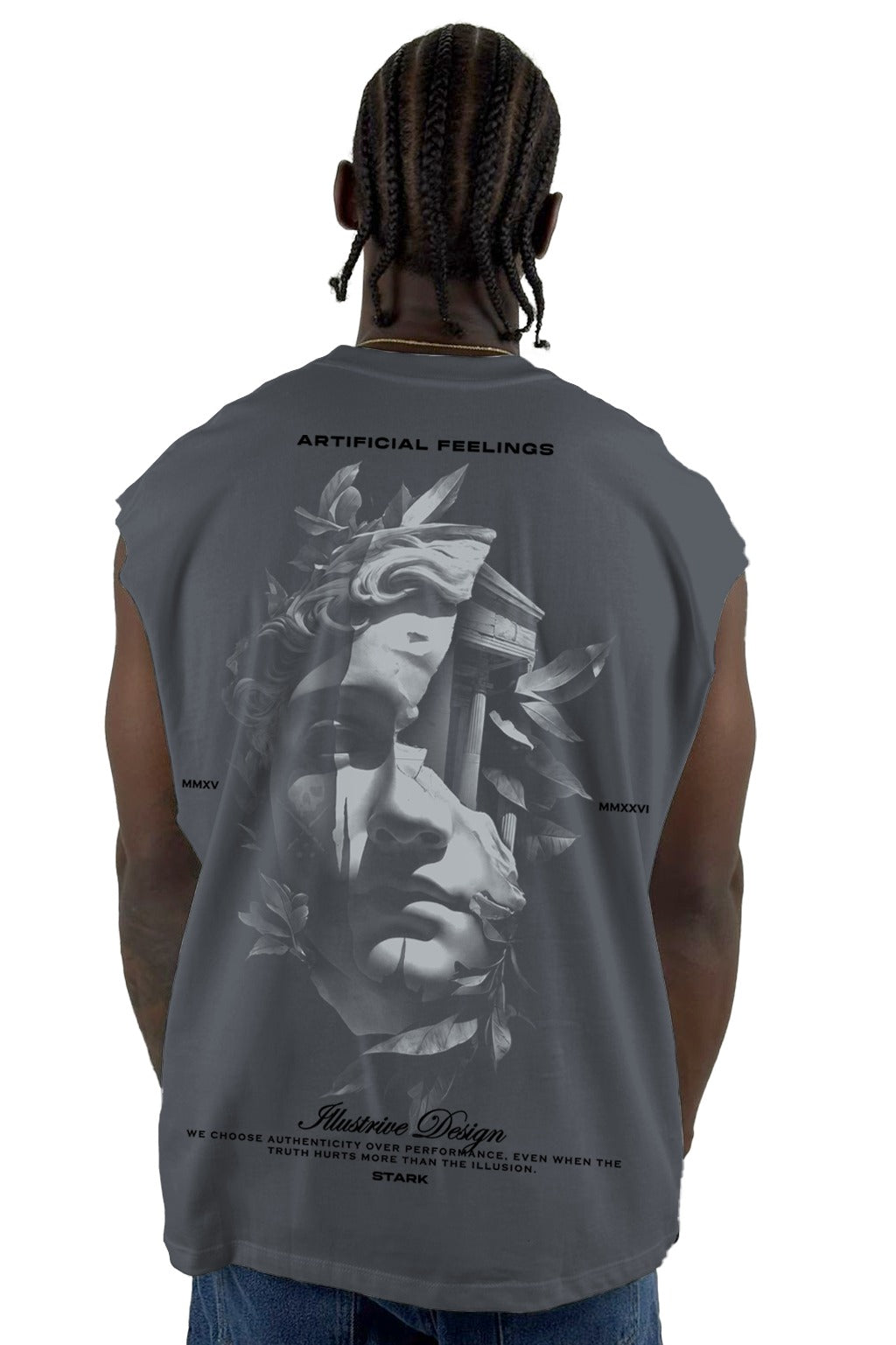 Camisilla Gris Oscuro Artificial Feelings Alto Gramaje