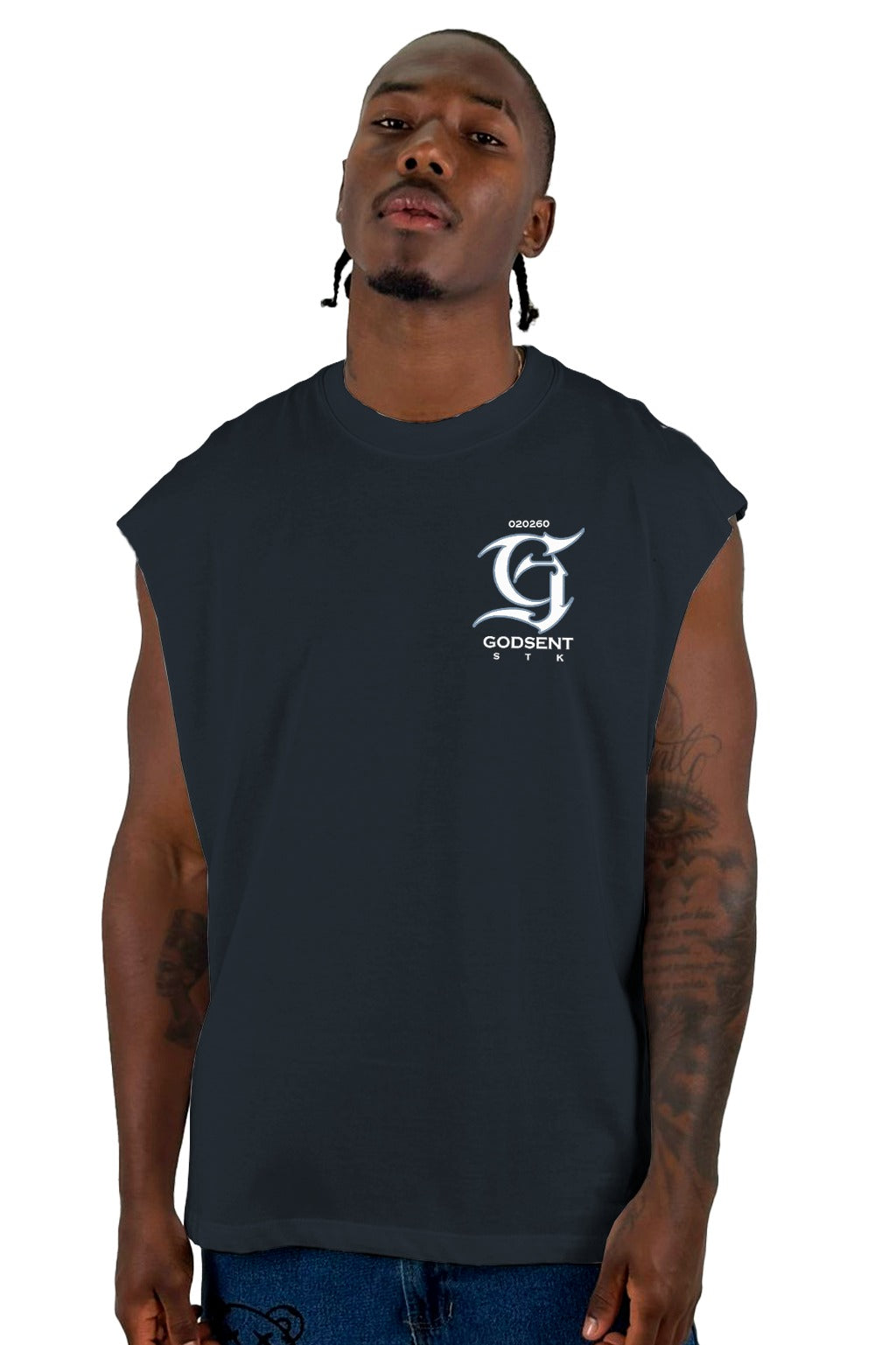 Camisilla Azul Oscuro Godsent Alto Gramaje