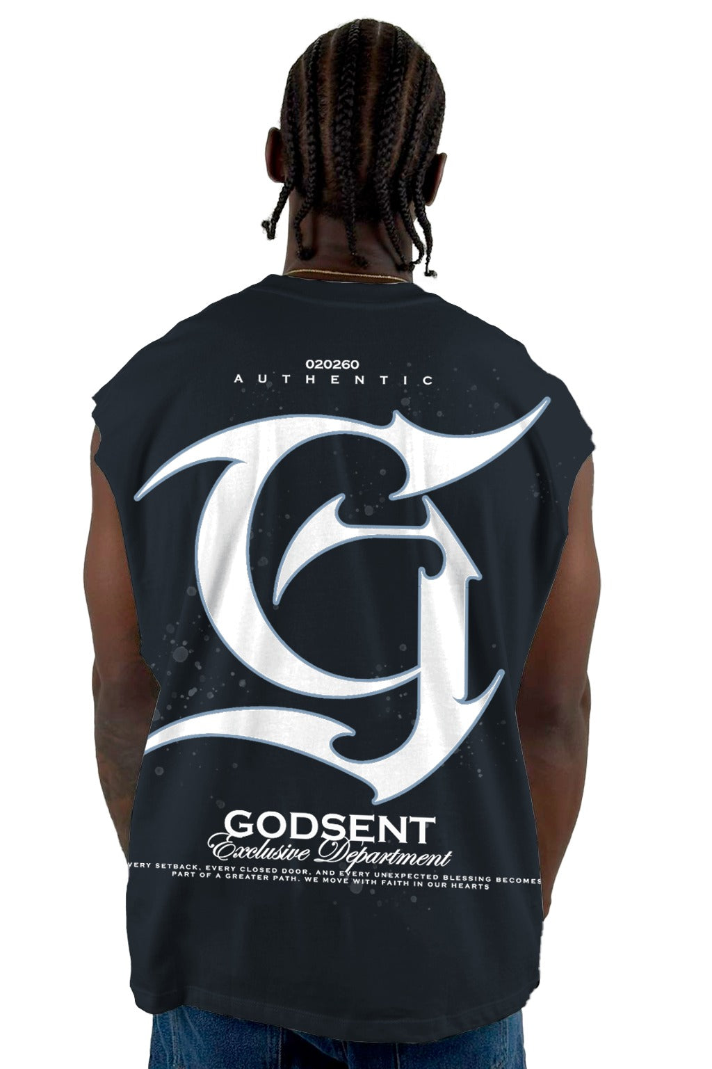 Camisilla Azul Oscuro Godsent Alto Gramaje