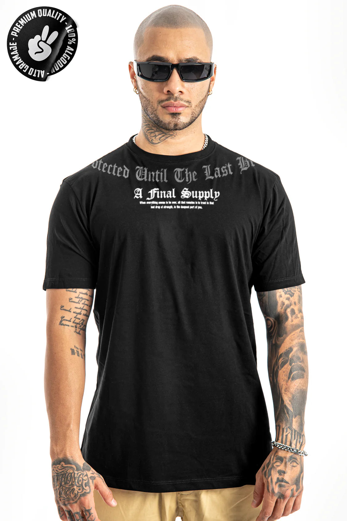 XM Camiseta Negra A Final Supply alto gramaje