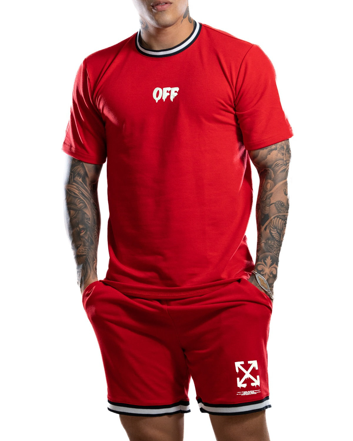 Conjunto Rojo OFF blanco