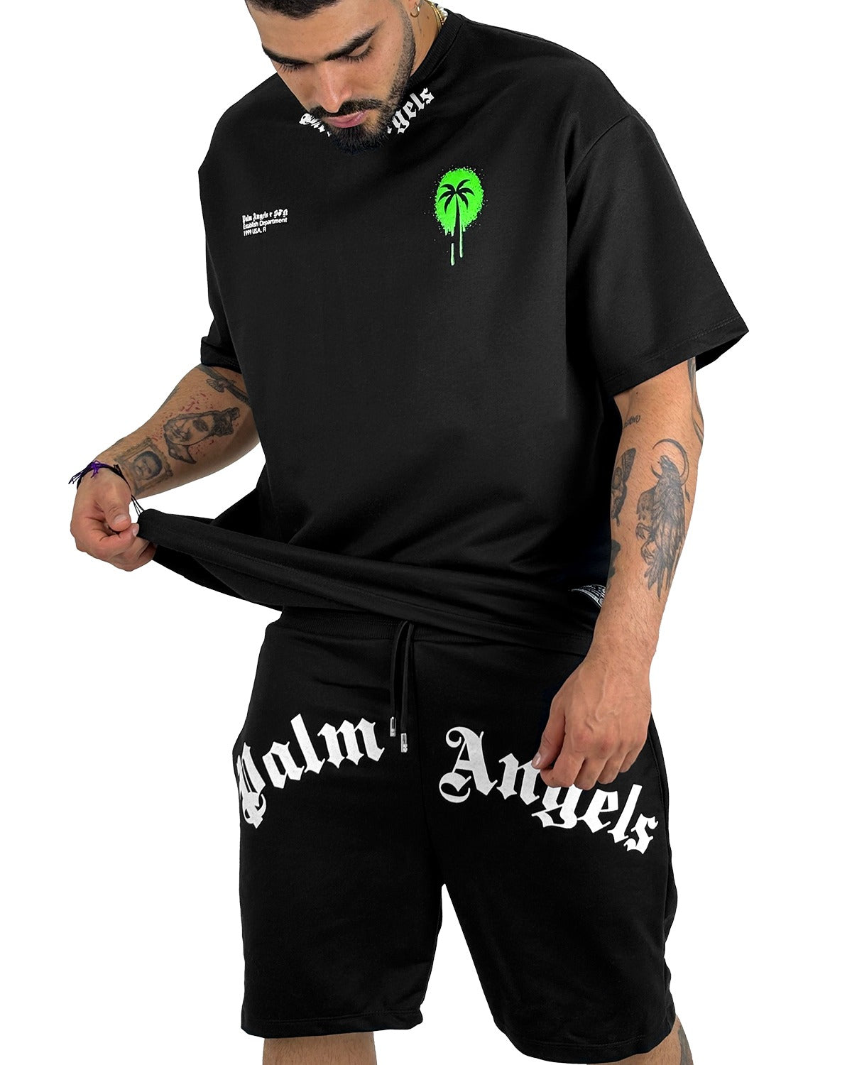 Conjunto Negro Over Palm Angels