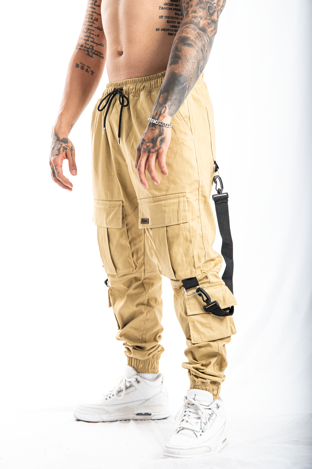 Jogger Tiras Beige
