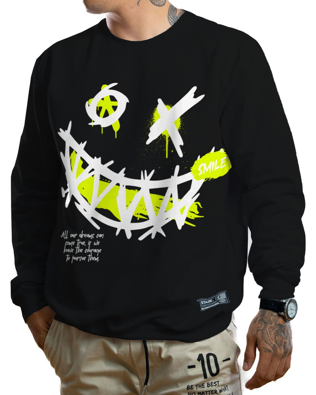 Buzo Negro Smile Neon