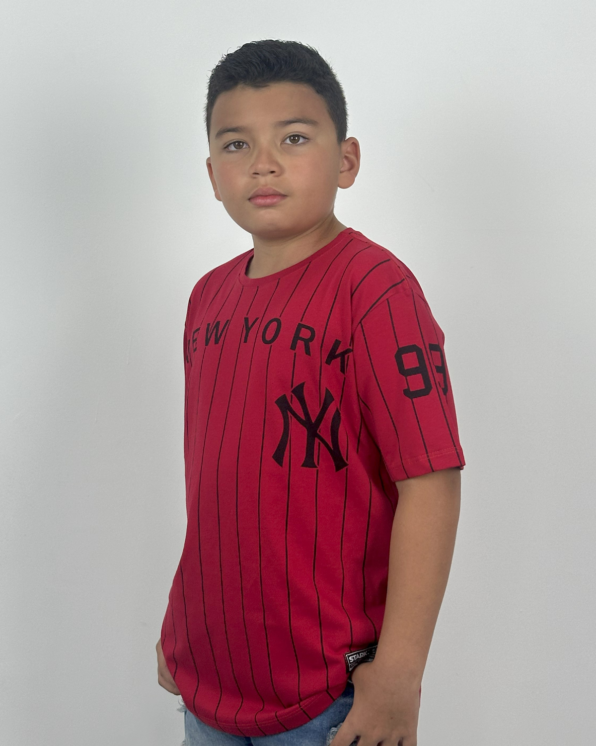 Oversize Niño Camiseta Roja NY 99 Negro