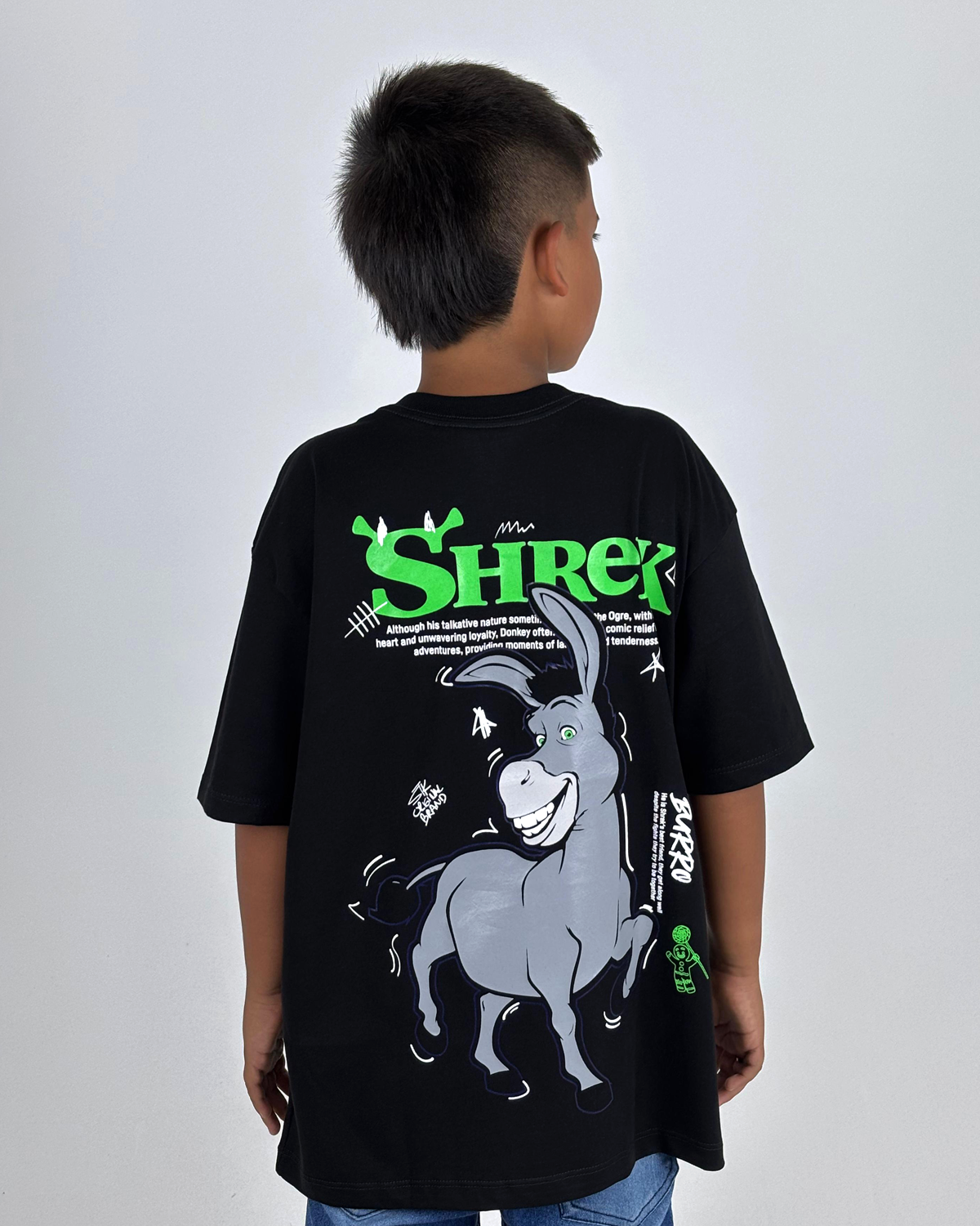 Oversize Negro Niño Shrek Alto Gramaje