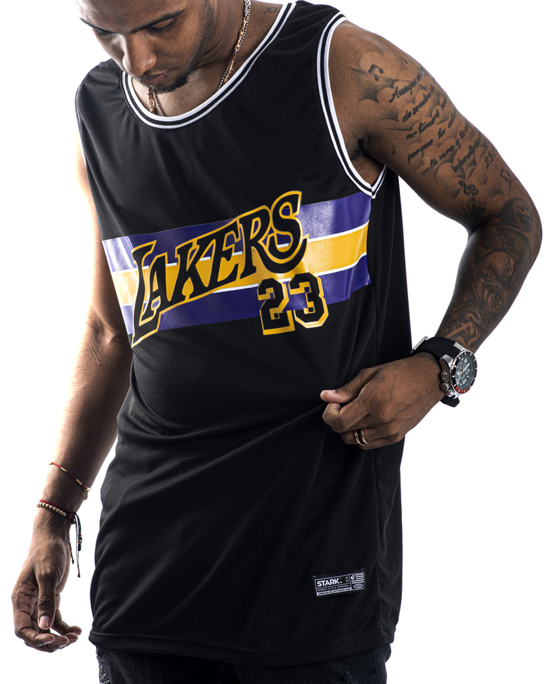 Camisilla lakers negra morado - Stark Brand