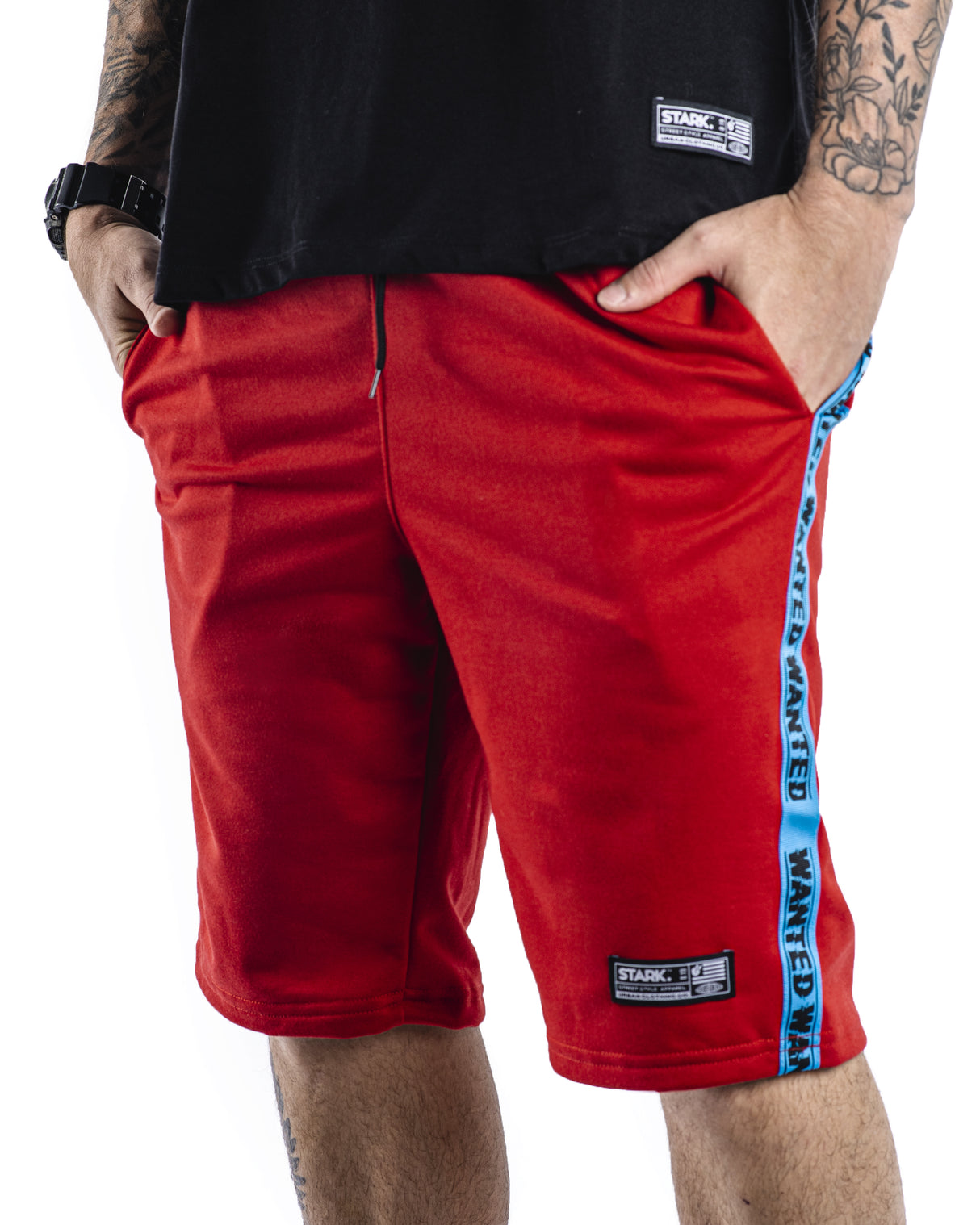 Pantaloneta roja cinta wanted - Stark Brand