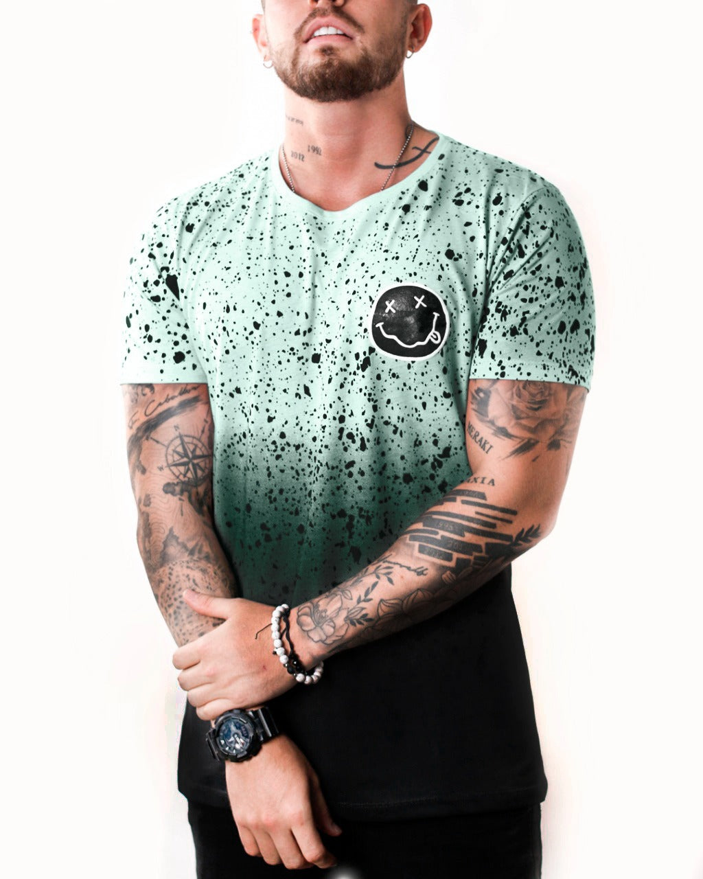 Camiseta Azul Claro Carita Feliz - Stark Brand