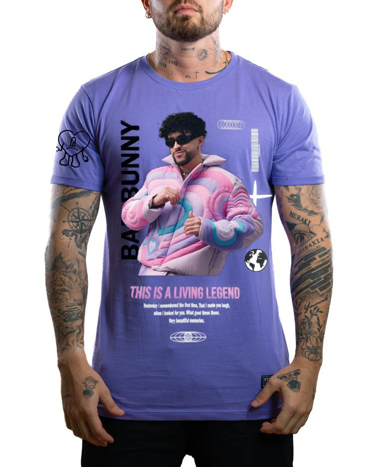 Camiseta Morada Bad Bunny - Stark Brand