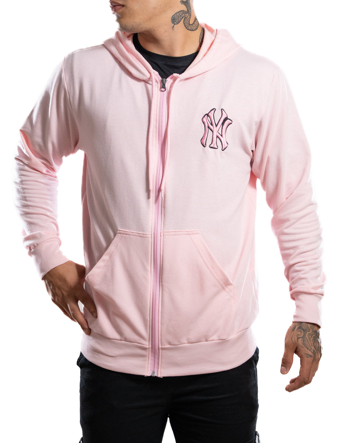 Buzo rosado capucha cierre NY - Stark Brand