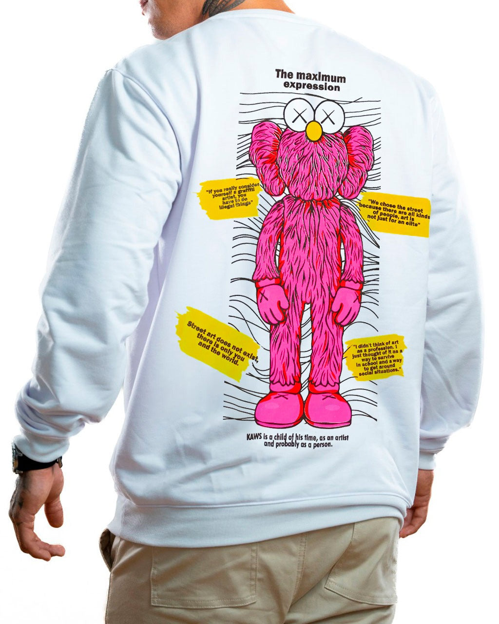 Buzo Blanco Kaws Rosado - Stark Brand
