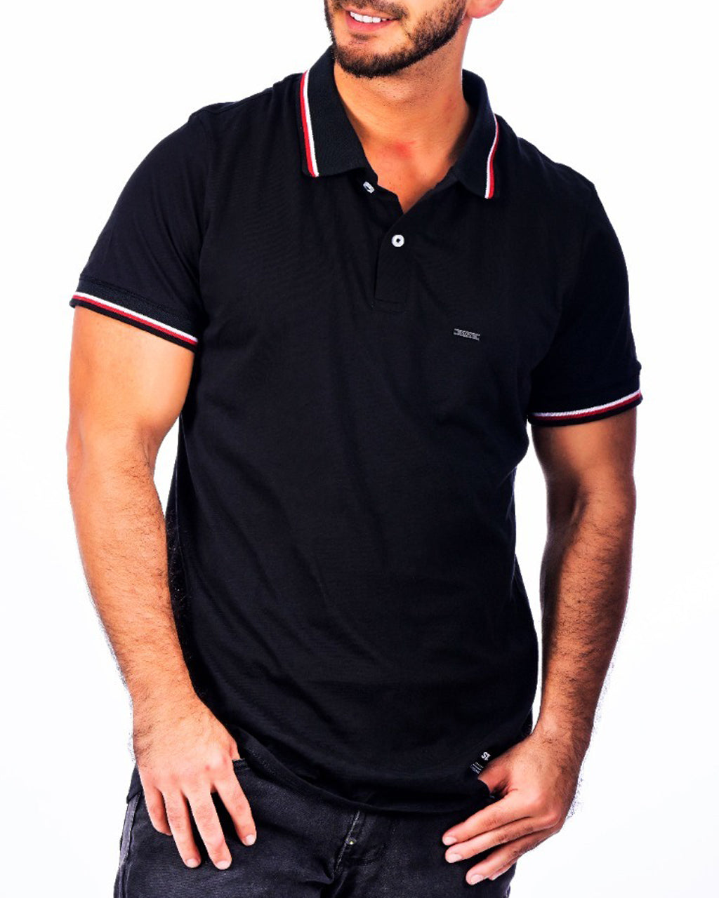 Polo Negro RIb Tmmy - Stark Brand