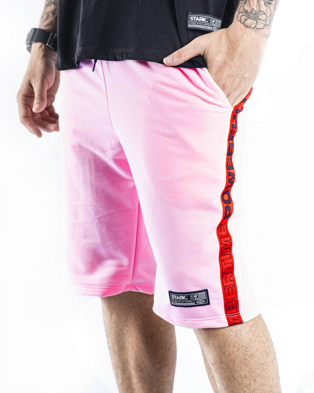 Pantaloneta rosada cinta bad boy - Stark Brand